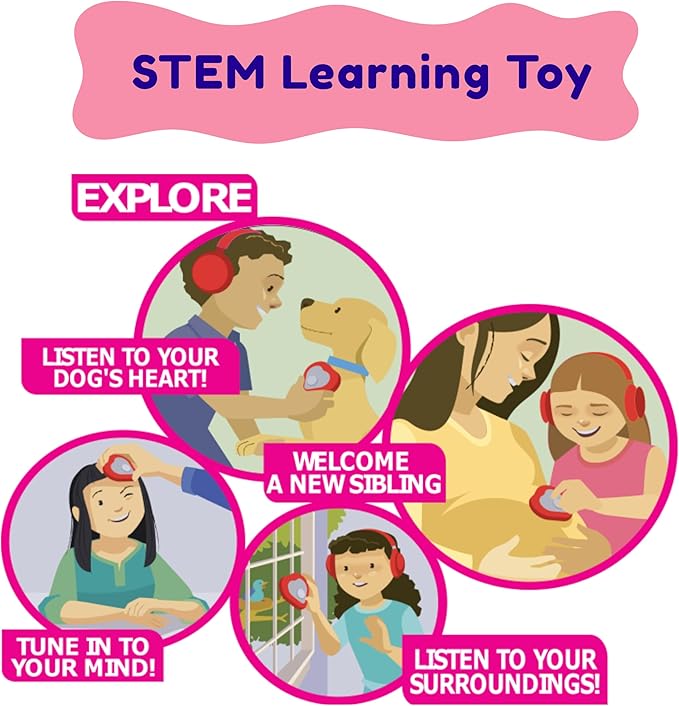 Heartbeats Electronic Stethoscope Toy with LED Display & 10X Sound Amplification, Real Working Stethoscope - STEM Medical Learning Toy Boys & Girls Age 4+, Kids Nurse Doctor Kit - Educational Toy Gift