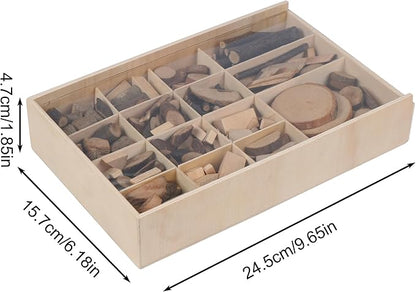 Candywood Wooden Unfinished Craft Kits Toy,Unfinished Natural Wood Slices Loose Part Play,DIY Wood Slices Kit for Toddler 3+ (UN_M)