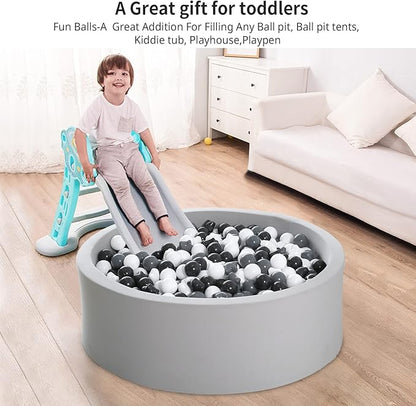 Ball Pit Balls Pack of 100 200 500 - Star and Round Set BPA Free Phthalate Free Non-Toxic Crush Proof Play Balls Soft Plastic Balls for Toddlers Baby Kids Birthday Pool Tent Party