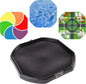 MEKA Tuff Tray with 3 Play Mats, Sensory for Kids Road, Water, Color Themes, Indoor Outdoor Use, Home or Classroom (Black, Large 38" x 38")