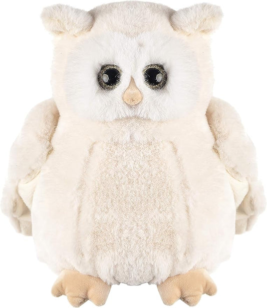 dilly dudu 10inches Snowy owl Stuffed Animal Plush,Plush Toy,Gifts for Kids(White)