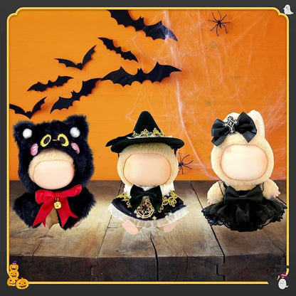 17cm Doll Clothes Set, Halloween Themed Costume, Black Cloak Outfit and Witch Hat for 6.7inch Dolls Suit, Cute Fashion Dress Up Clothes Accessories for 1st/2nd/3rd Gen Doll