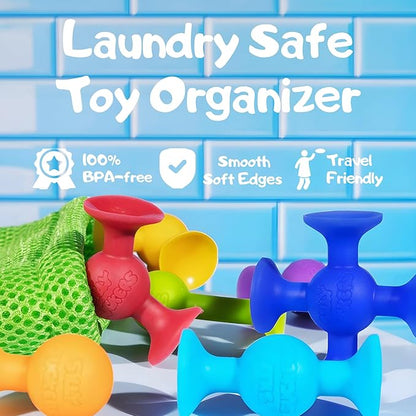 ACME CO 50 Pcs Baby Suction Bath Toys - Fun Squigz, Toddler Sensory & Interactive Building Toys, Montessori Stocking Stuffers