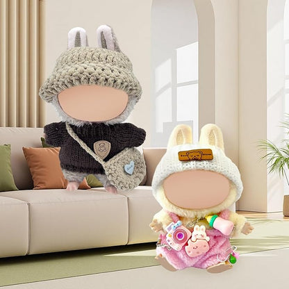 2025 New Clothes for Doll, Handcrafted Crochet 3-Piece Outfits Set for 5.91-6.7 in (15-17cm) Dolls, Cute Accessories for Doll, Stylish Outfit for Boys Girls Birthday Collectors
