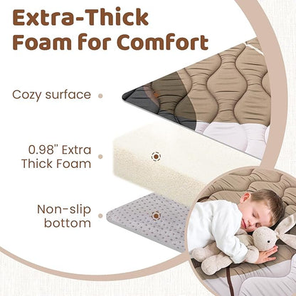 Baby Play Mat, 50x50 Playpen Mat, Thick Soft Foam Playmats for Baby, Foldable and Washable Baby Crawling Mat for Floor(Scandinavia)
