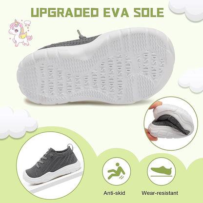 JIASUQI Toddler Shoes for Boys Girls Slip on Sneakers Wide Toe Walking Shoes Toddler Sock Shoes