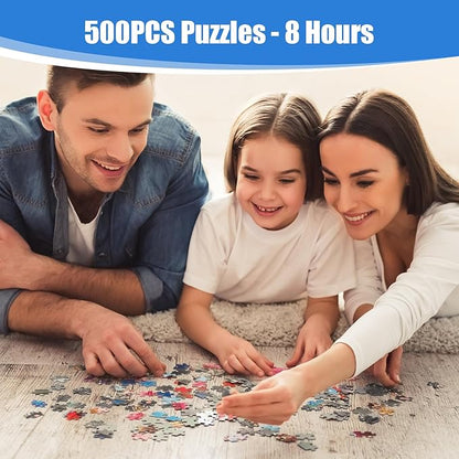 Wooden Jigsaw Puzzle 500 Pieces for Adults - Circular Sea Turtle Art Puzzle with Underwater Ocean Scene (Corals, Fish), Challenging Family Leisure Game, Unique Home Decor & Gift Idea