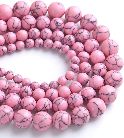 12MM 32PCS Pink Turquoise Spacer Loose Beads for Jewelry Making DIY Bracelet Necklace