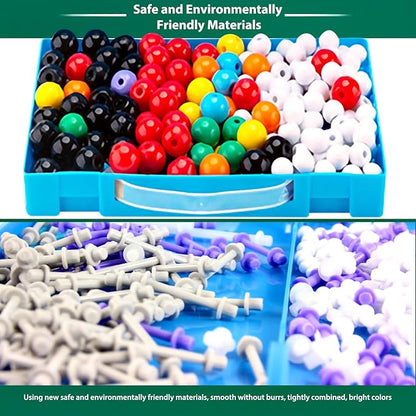 Organic Chemistry Molecular Model Kit 206pc Middle,High School Supplies, Educational Science Set Gift for Student to Learn Structure and Reactions