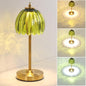 Cordless Small Table Lamp with 5000mAh Battery & Touch Control - 3 Adjustable Color Temperatures, Dimmable Rechargeable Table Lamps for Living Room, Bedroom, Desk, Nightstand (Green Tulip)