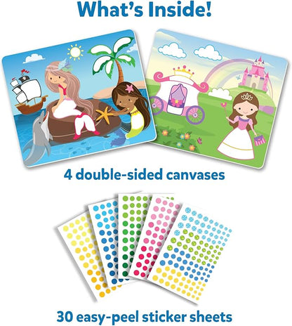Skillmatics Dot It Sticker Art - Unicorns & Princesses, Mess-Free Craft Kits, 500+ Stickers, Stocking Stuffers, DIY Scrapbooking, Travel Activity, Christmas Gifts for Girls & Boys Ages 3, 4, 5, 6, 7