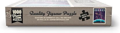 MyPuzzle Uranus: The Sideways Planet, Vintage Poster - Premium 1000 Piece Jigsaw Puzzle for Adults