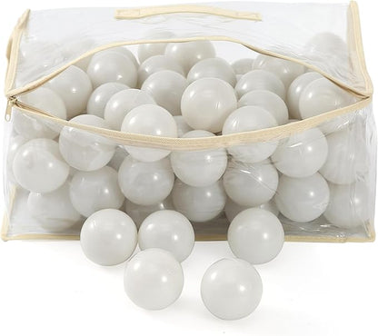 MoonxHome Ball Pit Balls for Toddlers, BPA Free Crush Proof Plastic Toy Balls for Ball Pit, Children's Pool Water Toys, Macaron Ocean Balls for Play Tent 2.15 Inch Pack of 100…