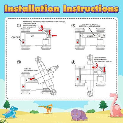 Magnetic Tiles Dinosaur Car Toddler Toys 3 4 5 Year Old Boys Girls, Magnetic Blocks Monster Car - 2 Dinosaur Lids and 2 Chassis, Compatible with Traversable on Magnet Roads.