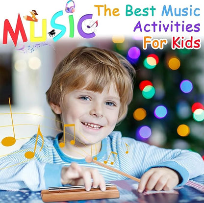 LOOIKOOS Toddler Musical Instruments, Eco Friendly Music Set for Kids Preschool Educational, Natural Wooden Percussion Instruments Musical Toys for Boys and Girls with Storage Bag