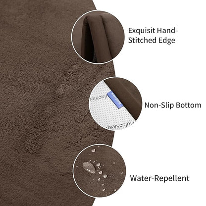Baby Play Mat for Floor,1.3" Thick Memory foam Tummy Time Mat for Toddlers,Infants,kids,Water-Repellent Soft Nursery Rug ,71"×79" Extra Large Non Slip for Crawling&Yoga,Tatami Style for Living Room(Dark Brown)