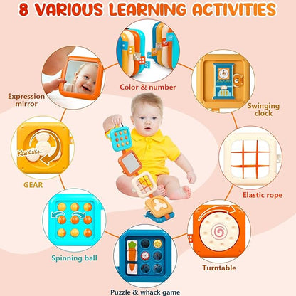 Busy Board for 1 Year Old Montessori Toys for 1 2 Boy Girl Toys Toddler Car Airplane Travel Activities Essentials 1-3 Busy Cube Stocking Learning Education Baby Toy 12-18 Months Birthday Gifts 1 2 3
