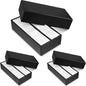 Henoyso 3 Pcs Double Row Coin Box Holders for Collectors Storage Supplies Collecting Coin Cases, 9 x 2 x 2 Inch About Half Box Cases (Black)