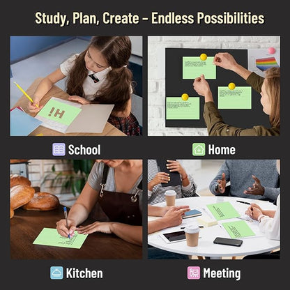 200 Pcs Index Cards 4 x 6 Inch Ruled Green Index Cards, College Ruled Flash Cards for School, College, Office and Home Organization, Durable Study To Do List Note Cards with Ruled Lines, 5 Pack of 40