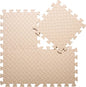 Coolcandy EVA Foam Play Mat, 16 Tiles Colorful Baby Play Mat, Square Kids Playmat with Solid Colored, 0.4" Thickened Interlocking Foam Floor Tiles, Puzzle Play Mat for Baby Lying, Playing (Beige)