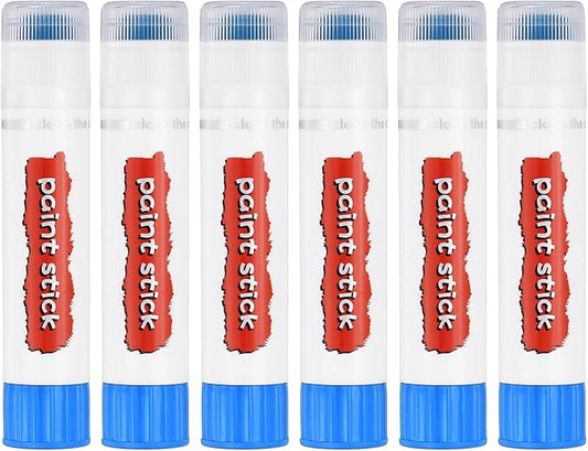 PATIKIL Tempera Paint Sticks, 6 Pcs Solid Tempera Paints Sticks Washable Bulk Markers Pen Quick Drying for Artists Beginners Art Supplies, Navy Blue