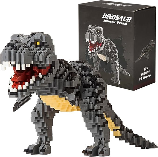 Jurassic Dinosaur Micro Building Blocks, 1530pcs Velociraptor Tyrannosaurus Rex DIY Mini Diamond Blocks Bricks Toy Dinosaur for Boys Age 8-12 9 10 11 12 13 14 15 16 Teens Adults