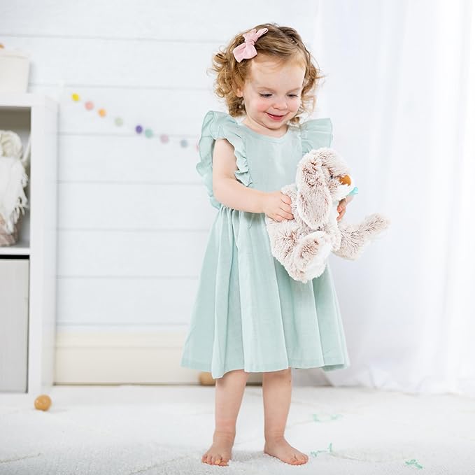 Melissa & Doug Burrow Bunny Stuffed Animal Plushie with Big Feet, Floppy Ears & Fluffy Tail, Adorable Pretend Play Toddler Toys for Girls & Boys 3+