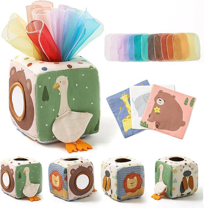 Youuys Baby Tissue Box Toy for Babies 6-12 Months - Montessori Toys Baby Tissue Box Sensory Toys for 1 Year Old - Boy Girl Gifts for Babies 6 12 18 Months Old