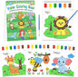 Paint with Water Coloring Books for Toddlers, Animal Theme Mess Free Watercolor Painting Papers for Kids Travel Coloring Kit with 2 Brushes Art Craft Birthday Gift