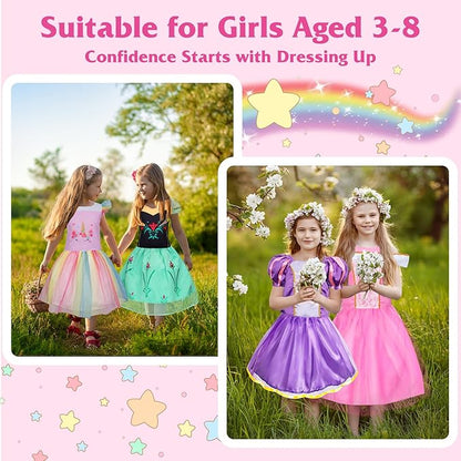 Princess Dress Up for Girls 4-6, Dress Up Clothes for Little Girls 3t-4t