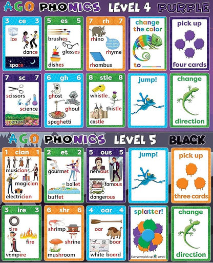 Phonics Card Game - Advanced Set (Levels 4 and 5) A Fun Game to Build Phonics and Reading Skills. Learn Tricky phonemes (digraphs/dipthongs/Word Families/Silent Letters & More!)