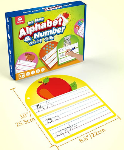 Coogam Handwriting Practice Copybook, Write and Erase Alphabet Number Learning Materials, Educational Tracing Letters for Pre-K Homeschool Student Kids Age 3-6