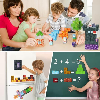 Magnetic Blocks, 1-inch Size Building Toys,Magnetic Cubes Building Blocks Toys for Halloween Christmas Birthday Gift - STEM Sensory Toys for 3+ Years Old Girl Boys