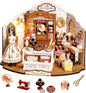 ROBOTIME DIY Miniature House Kit, Elsa’s Tailoring Dollhouse Kit, Mini Wooden Furniture Kit for Adults, Sewing Shop Building Model, Creative Craft Gift for Birthday/Christmas/Hobby Enthusiasts