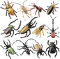 Toymany 12PCS Realistic Insects Figurines Toys - Plastic Bugs Figures Set with Cricket Bee Ant Dung Beetle, Educational Toy Cake Toppers Christmas Birthday Gift for Toddlers Kids