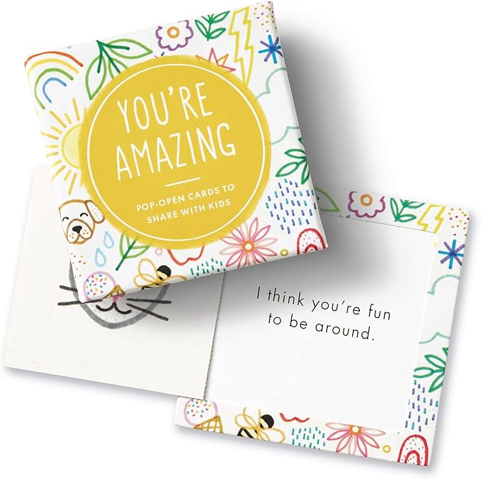 Compendium ThoughtFulls for Kids — 2 Pack of You're Amazing, I Love You — 60 pop-open cards to share with kids, each with a different message inside
