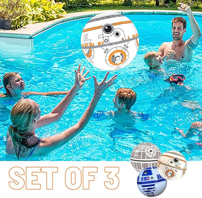 NINOSTAR Large Play Balls Set of 3 - Fun Indoor and Outdoor Gift, Size 14 Inches - Can Use for Play/Room Decor/Party Decor/Pool Inflatable Water Toys