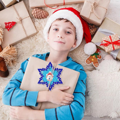 Fennoral 18 Pack DIY Snowflakes Craft Kit for Kids Make You Own Snowflake Foam Sticker Ornament DIY Christmas Arts and Crafts for Chirstmas Party Supplies Winter Christmas Tree Decoration