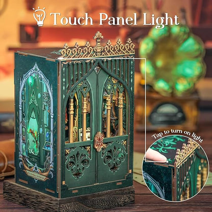 Fsolis Book Nook Kits, DIY Miniature House Kit 3D Puzzles for Adults Bookshelf Decor Gifts for Women Teenagers Craft Lovers(The Darkness Herbarium)