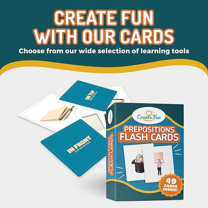 49 Preposition Vocabulary Builder Flash Cards Vol 1 Includes 7 Picture Card Prepositions with 5 Sequencing Learning Games for Kids, Parents, Teachers, ESL, Speech Therapy, Autism, ABA and Homeschool