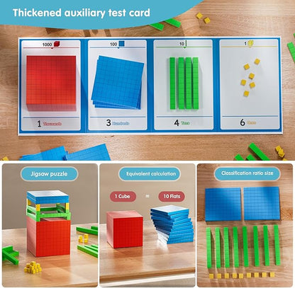 Set of 2 Base Ten Blocks Plastic 306 pcs Place Value Blocks Math Manipulatives Kindergarten Counting Cubes for Kids Math Early Counting Math Toy for 1st Grade