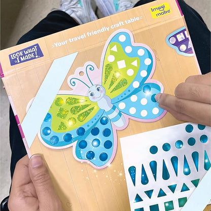Imagimake Mirror Mosaic Butterfly & Peacock Kids Art Set | DIY Craft Kit | Foil Stickers for Kids | Mosaic Kit | Travel Toys | Birthday Gift for Girls and Boys Ages 3,4,5,6,7,8