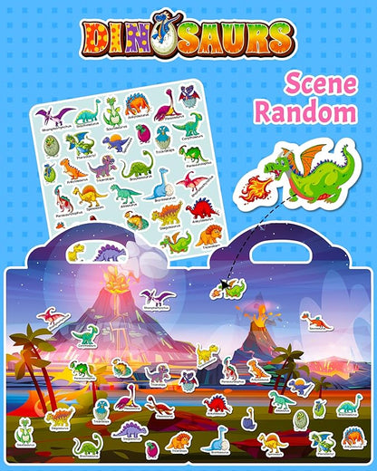 Reusable Sticker Book for Toddlers 2-4 Years, Stickers for Kids, Toddler Craft Activities, Toddler Travel Toys Ages 2+ Boy Girl Birthday Gifts
