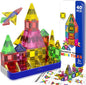 Mini Magnetic Tiles with Iron Box, 40 PCS Travel Magnetic Tiles, STEM Educational Building Set Construction Toys for Kids Ages 3+, Portable Building Toys for Toddlers, Boys & Girls Birthday Gift