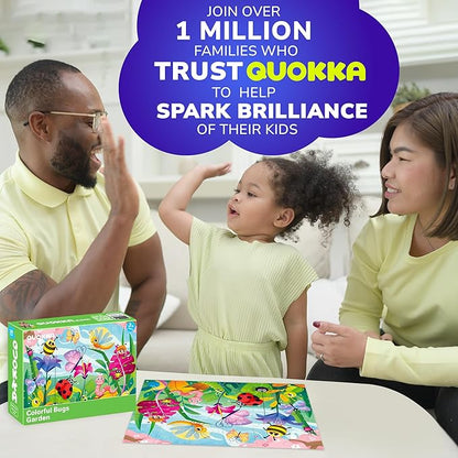 QUOKKA Puzzles for Kids Ages 3-5 - 30 Pieces Puzzles for Toddlers 2-4 - Bugs Learning Jigsaw Puzzles for Kids 4-6 Years Old - Educational Toys for Boy and Girl