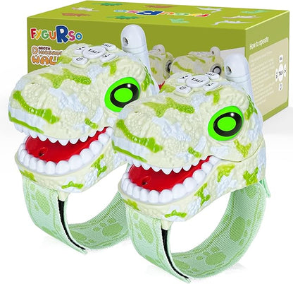 Walkie Talkies for Kids 2 Packs, Kids Toys for Boys Girls Aged 3 to 8 Years Old for Outdoor Adventure, Camping, Halloween, Christmas, Birthday Gifts (Green, Dinosaur)