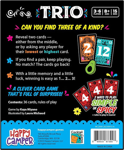 Happy Camper - Trio | Hottest New Family Game | Award-Winning | Game-of-The-Year | Perfect Stocking Stuffer | Great for Parties | 3-6 Players | Ages 8+