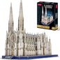 CubicFun 3D Puzzles for Adults St. Patrick's Cathedral Model Kits, New York Architecture Puzzles for Adults Building Toys for Kids Ages 10+, 117 Pieces with Booklet Easter Gifts Valentine's Day Gift