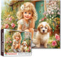Tucocoo Charming Girl and Puppy 1000 Piece Jigsaw Puzzle for Adults, Flower Garden Cottagecore Art Puzzle, Colorful Floral Dog Scene, Relaxing and Fun Gift for Puzzle Enthusiasts, Home Wall Decor