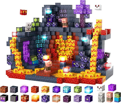 Magnetic Tiles Building Blocks for Kids Ages 3+, STEM Toys for Toddlers, 300PCS Magnetic Construction Set with Storage Bag, Educational Birthday Gifts for Boys & Girls (Mine)